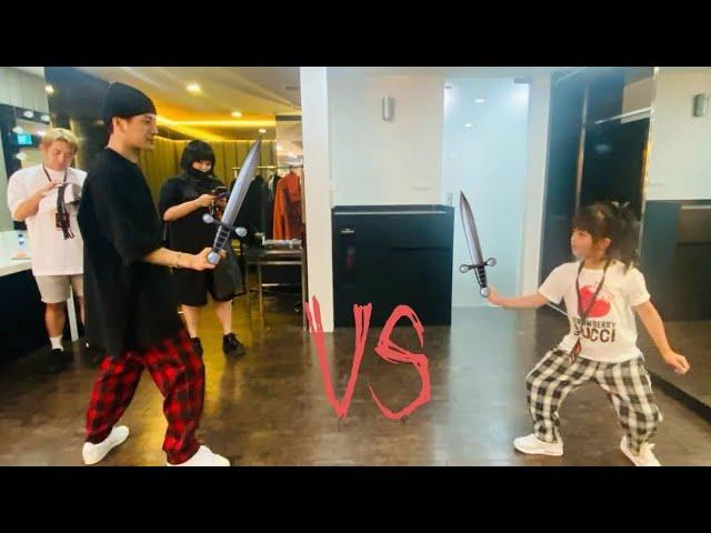 Uncle MAGICMAN VS His Niece | Jackson Wang Fencing Match with Aimee