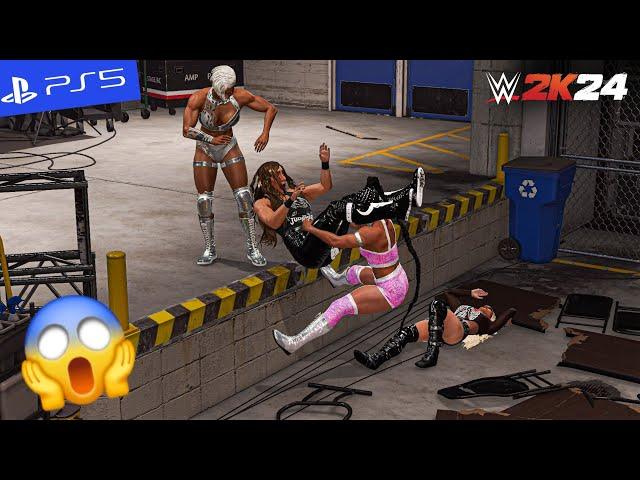 WWE 2K24 - Bianca Belair & Jade Cargill Wreck Liv Morgan & Raquel Rodriguez | PS5" [4K60]