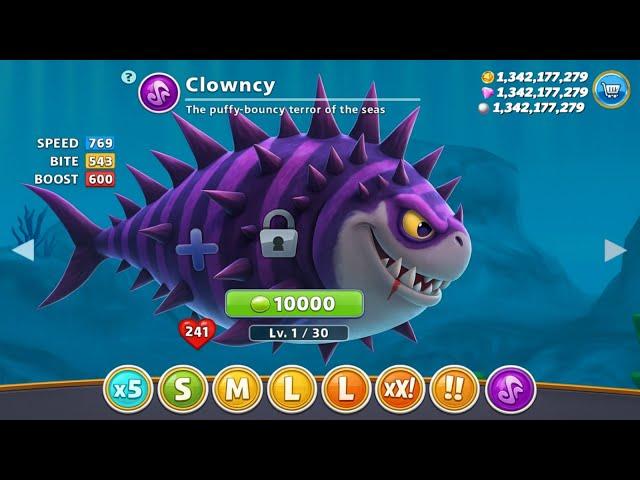 NEW MONSTER CLOWNCY PLAYABLE IN HUNGRY SHARK WORLD - Hungry Shark World