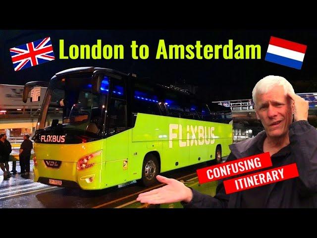 CONFUSING BUT ENJOYABLE! Flixbus London to Amsterdam with DFDS ferry across the English Channel