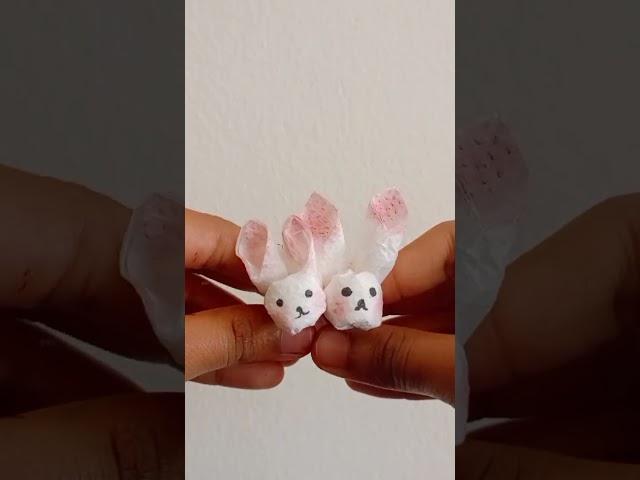 Let's see cute bunny  with Tissue Paper. #shots #craft #viralvideo #youtubeshorts