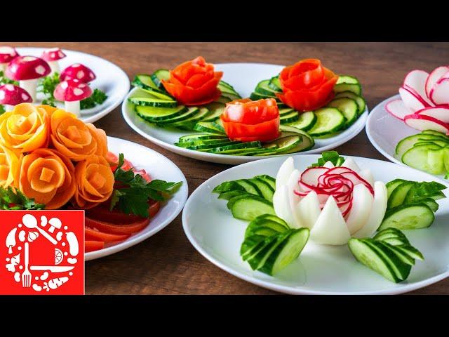 Salad decoration tutorial. 5 Easy Ideas Food Art