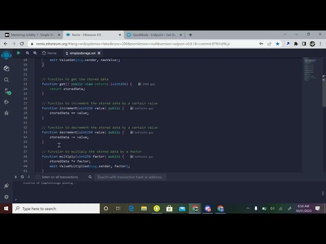 Building a SimpleStorage smart contract with QuickNode RPC