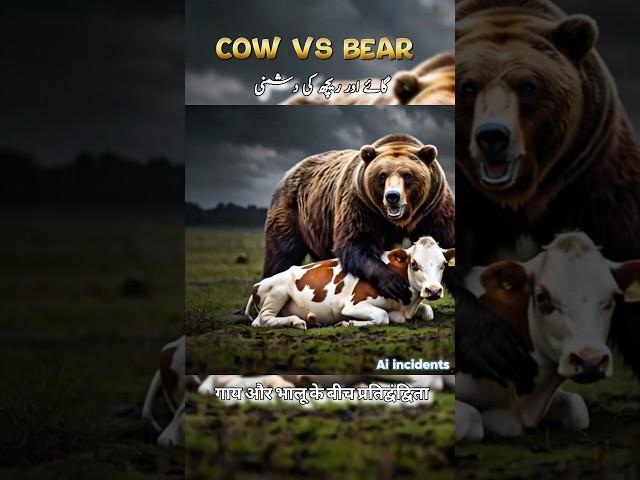 Cow Vs Bear #youtubeshorts #aishorts #aiincidents #aistory @YouTube