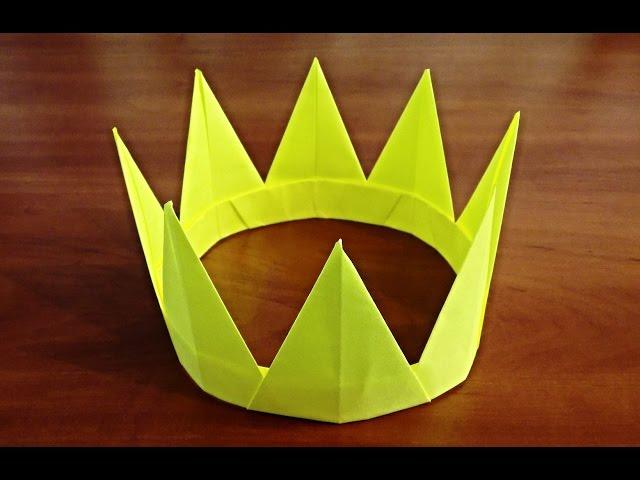 how to make a crown of paper with their hands Origami crown Origami crown