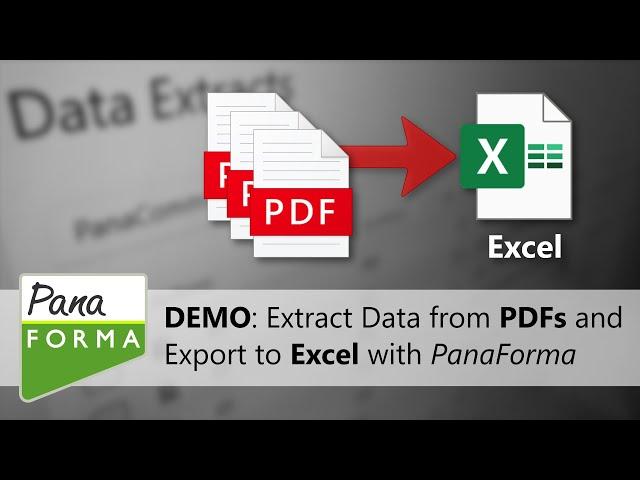 DEMO: Extract Data from PDFs and Export to Excel with PanaForma