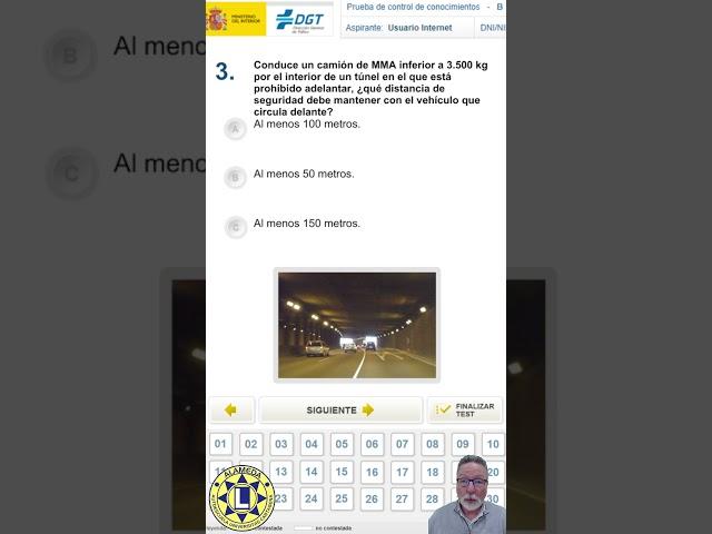 Examen DGT - Distancia de seguridad - #carnetdeconducir #permisob  #autoescuela  #aprendeaconducir