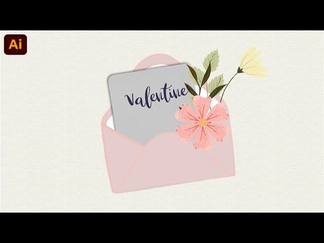 Adobe Illustrator Tutorial : Draw Floral Watercolor Envelope