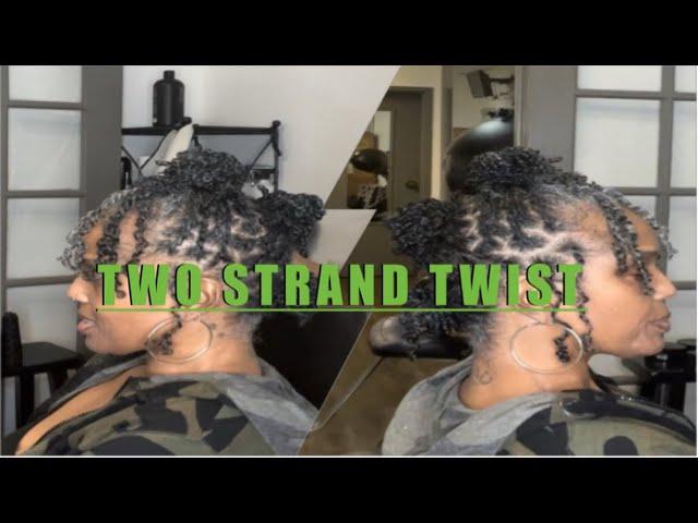 Two Strand Twist and Style on gray natural hair