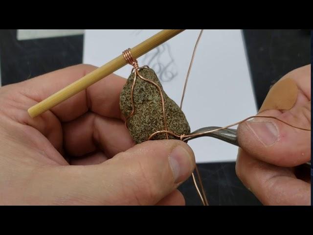 Free Form Wrapped Stone Pendant