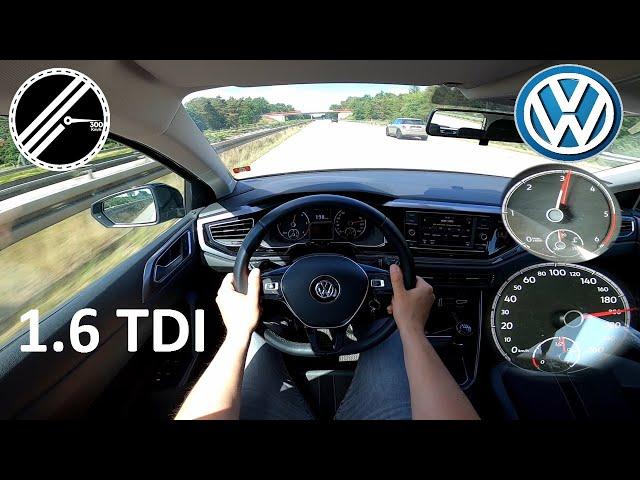 VW Polo VI AW 1.6 TDI 95 PS Top Speed Drive On German Autobahn With No Speed Limit | POV