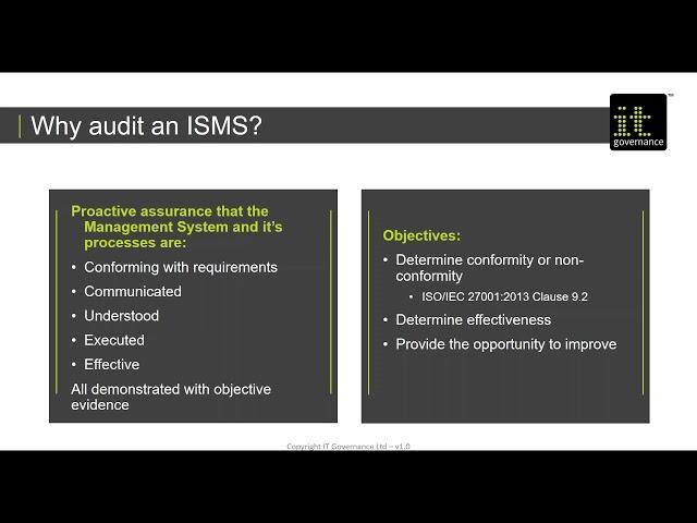 Assessing compliance:  the ISO 27001 ISMS internal audit