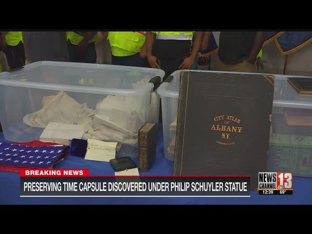 Time capsule's historical contents unveiled in Albany