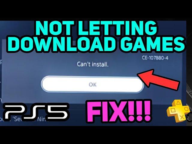 PS5 NOT LETTING ME DOWNLOAD GAMES NEW FIX!