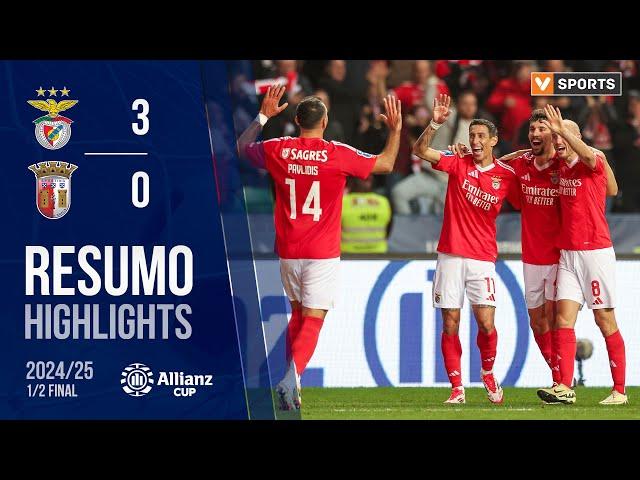 Resumo: Benfica 3-0 Braga (Taça da Liga 24/25 - Meias-Finais)