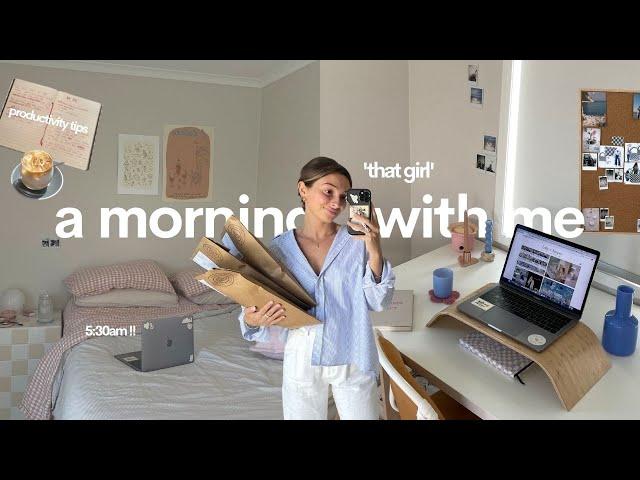 my 5:30am morning routine | small business & WFH productivity tips  ️