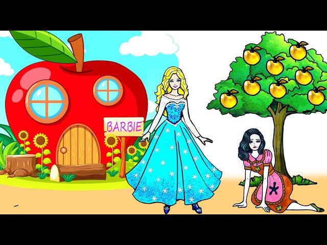 Paper Dolls Dress Up ~ Barbie and Raquelle And Apple House Handmade Quiet Book ~ Dolls Beauty