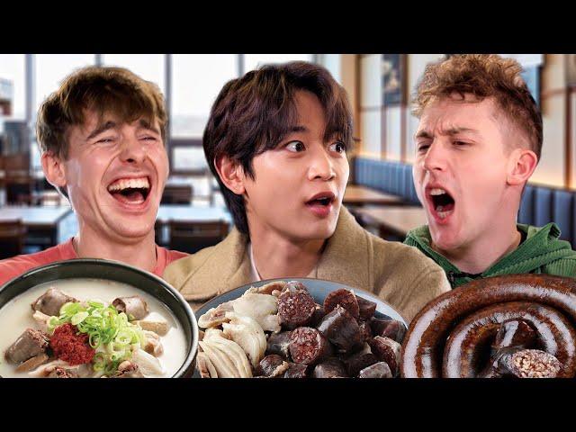 SHINee MINHO + 3 bowls of Korean Pig's Blood Sausage!!