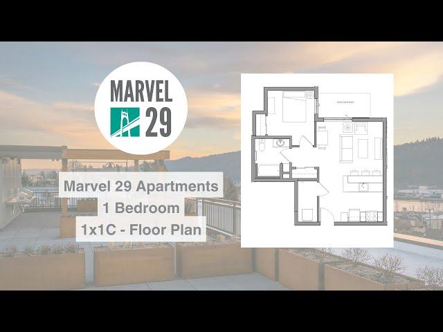 1x1C Floor Plan Virtual Tour - Marvel 29 Apartments