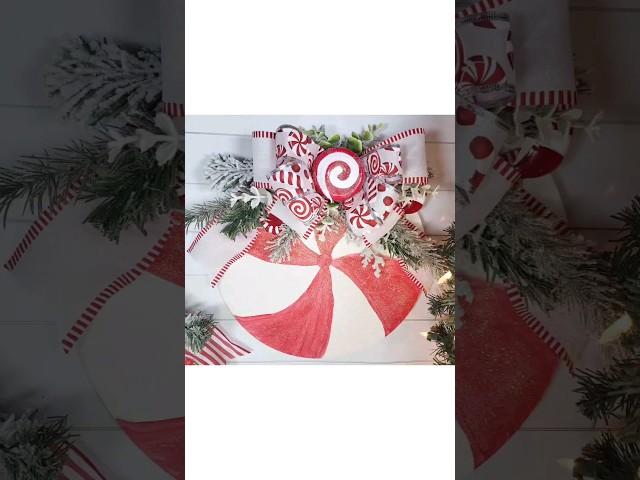 peppermint wood round! #peppermintChristmasDIY #Diy