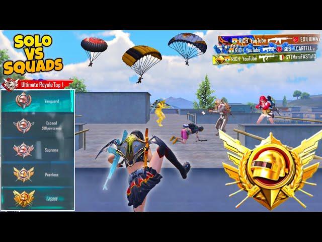 Finally!FIRST TIME PLAYING SOLO vs SQUAD in ULTİMATE ROYALE  Pubg mobile