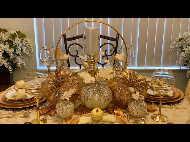 How To Decorate A Elegant Fall Tablescape | Glam Pumpkin Patch #glam