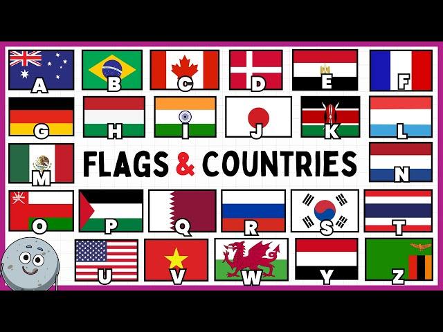 Learn the ABCs with FLAGS and COUNTRIES for Kids - Fun Way to Discover The World