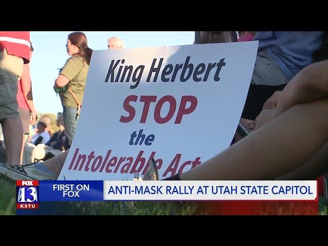 Hundreds gather at Utah State Capitol to rally against mask mandates