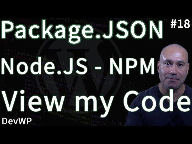 View the Code - Package JSON file - Node JS - NPM Scripts