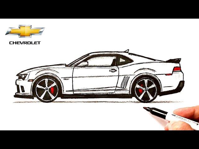 How to draw a Chevrolet Camaro