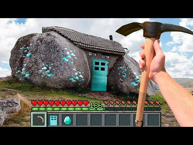 Minecraft in Real Life POV MOVIE - HIDED DIAMOND HOUSE in Realistic Minecraft 創世神第一人稱真人版