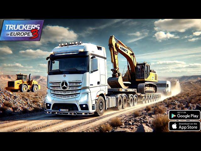 Truckers of Europe 3Airolo to Tubigen ️ Mercede Actros truck Komatsu Excavator Gameplay=V 0.47.2