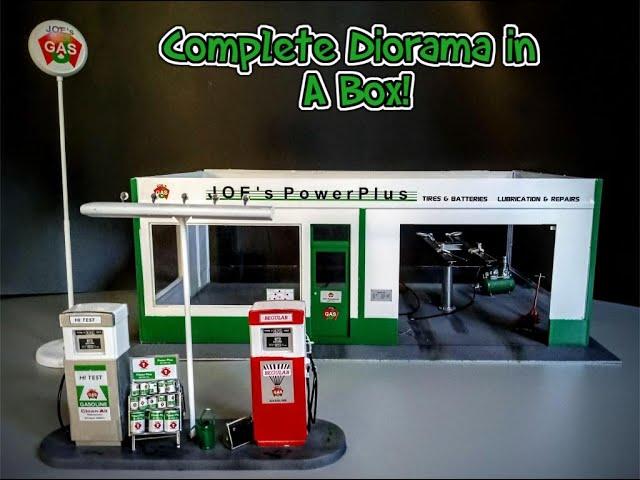 Joe's Service Gas Convenience Station Diorama 1/24 Scale Model Kit Build How To Assemble Paint Decal