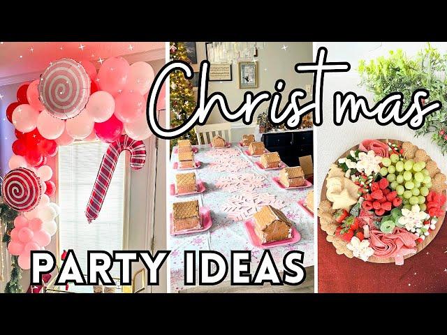 Christmas Party Decorating Ideas 2023 | Christmas Appetizers | Holiday Party Prep | Balloon Garland