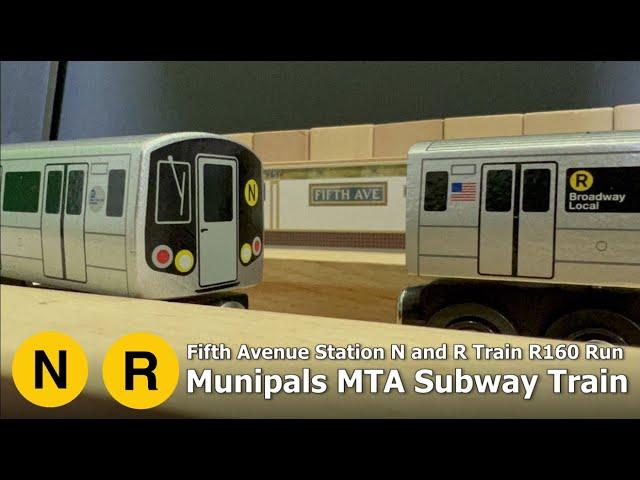 Munipals MTA R160 R and N Trains Fifth Avenue Subway Run with CBTC + passengers on the platform!