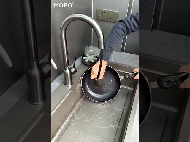 Pull out kitchen faucet cold and hot water sink wash basin wash basin telescopic black magnetic suct