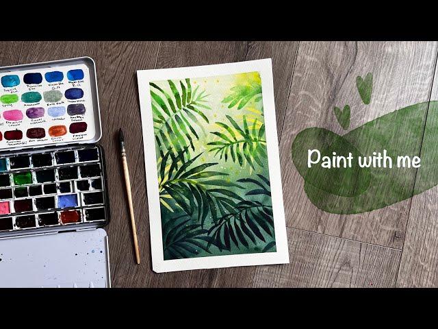 Watercolor tutorial  Tropical design🪴