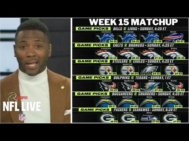 FULL NFL LIVE | ESPN makes final pick NFL Week 15: Steelers-Eagles, Bills-Lions, Packers-Seahawks