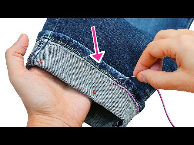 Best sewing trick - how to hem jeans without cutting the original hem! Miarti ️