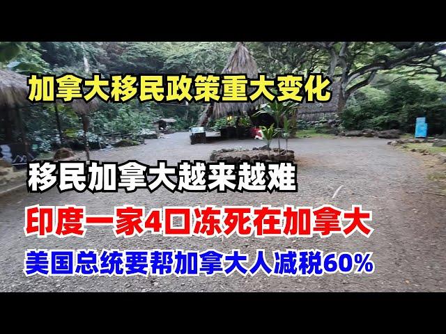 加拿大移民政策重大变化，移民加拿大越来越难，印度一家4口冻死在加拿大，美国总统要帮加拿大人减税60%