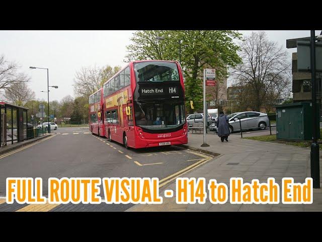 Full Route Visual | London Bus Route H14 - Northwick Park Hospital to Hatch End | (ADH45293) YX68UON