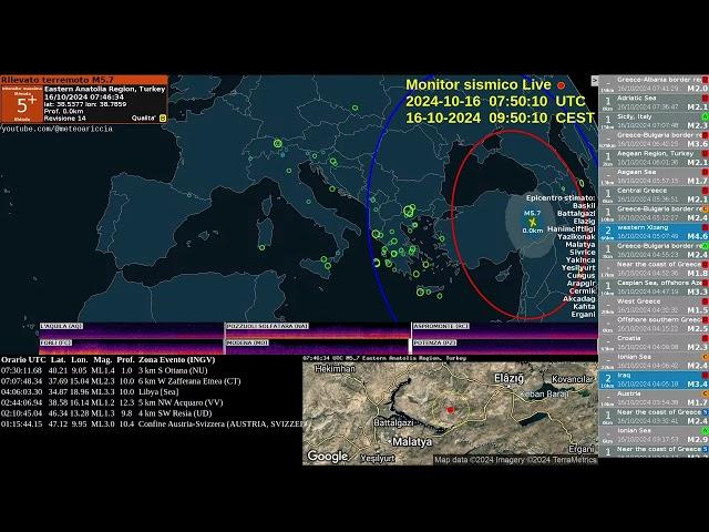 #Terremoto Mw 5.92 #Turchia 2024-10-16 09:46:33 prof. 10 km