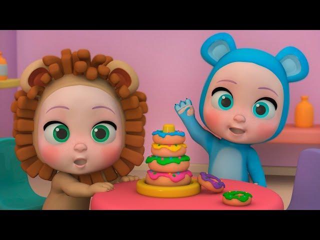 Learn Colors and Numbers with THE PIJAMA FRIENDS and Microwave Donuts  3D Videos for Kids