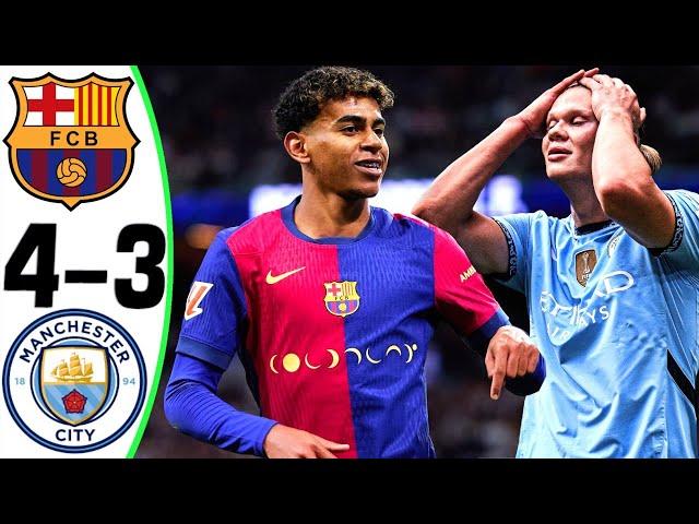 Barcelona vs Manchester City 4-3 - All Goals and Highlights - 2024  HAALAND