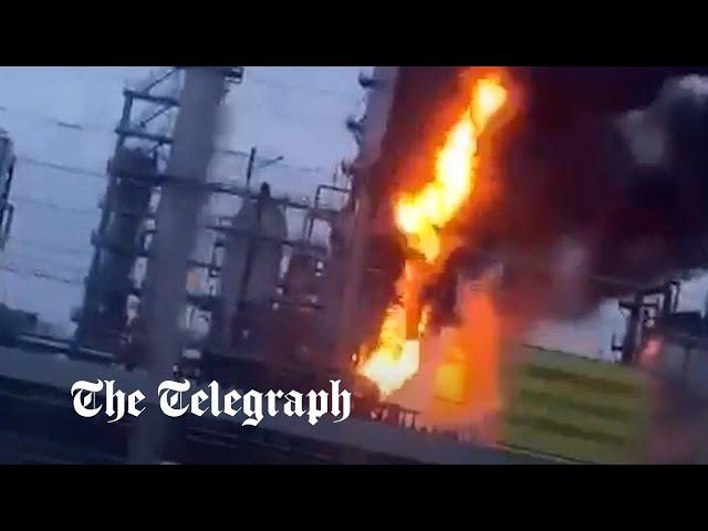 Russian fuel depots burn after Ukrainian drone attacks