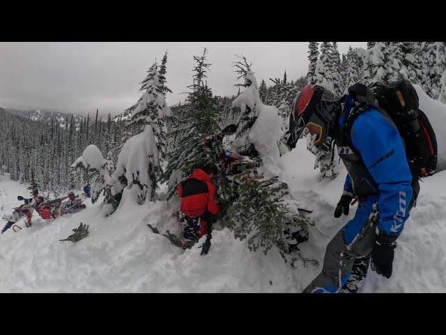 MONTANA SNOWBIKE ADVENTURE (I FELL AND MY DAD GOT STUCK IN THE TREES)