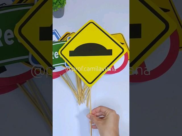 PLACAS DE TRÂNSITO PARA A SEMANA DO TRÂNSITO #educaçãoinfantil #diy #transito