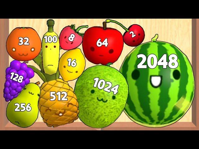 WATERMELON GAME 3D - ASMR Gameplay (Fruits Evolution, Level Up Merge Suika Balls 2048)