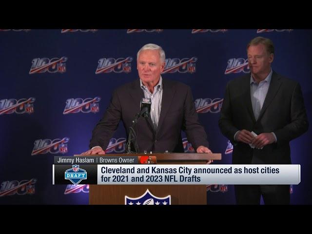 Cleveland Browns owner Jimmy Haslam responds to Cleveland selected as host city for 2021 draft