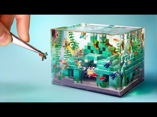 Making Tiny Minecraft Ocean Monument Miniature - clay ASMR